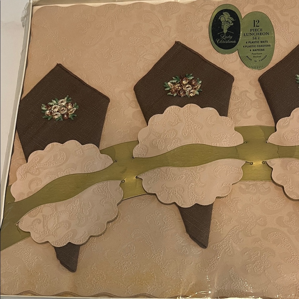 Brown and Cream Luncheon Set